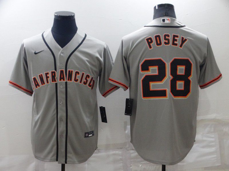 Men San Francisco Giants #28 Posey Grey Game Nike 2022 MLB Jersey->women mlb jersey->Women Jersey